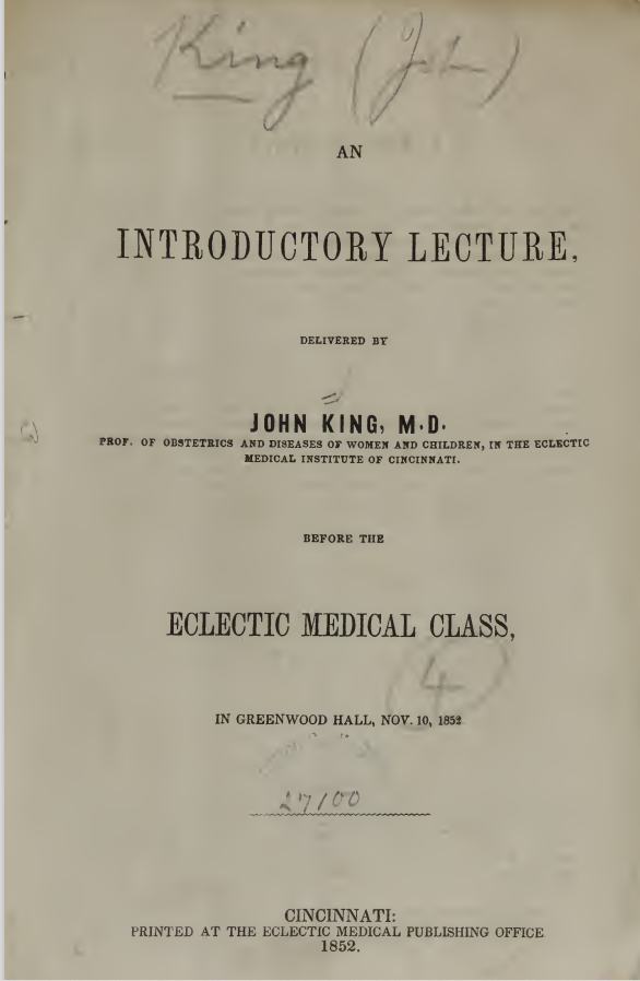 Forgotten Eclectic Medicine of the Gilded Age